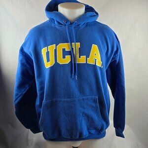 UCLA Bruins Sweatshirt Men Large Blue Hoodie Sweater Spellout NCAA Hanes College